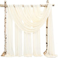 Backdrop Chiffon Curtains 20' x 20' Ft - IVORY - 4 Panels Chiffon Backdrop Curtain Sheer Curtains Wedding Arch Draping Fabric for Parties