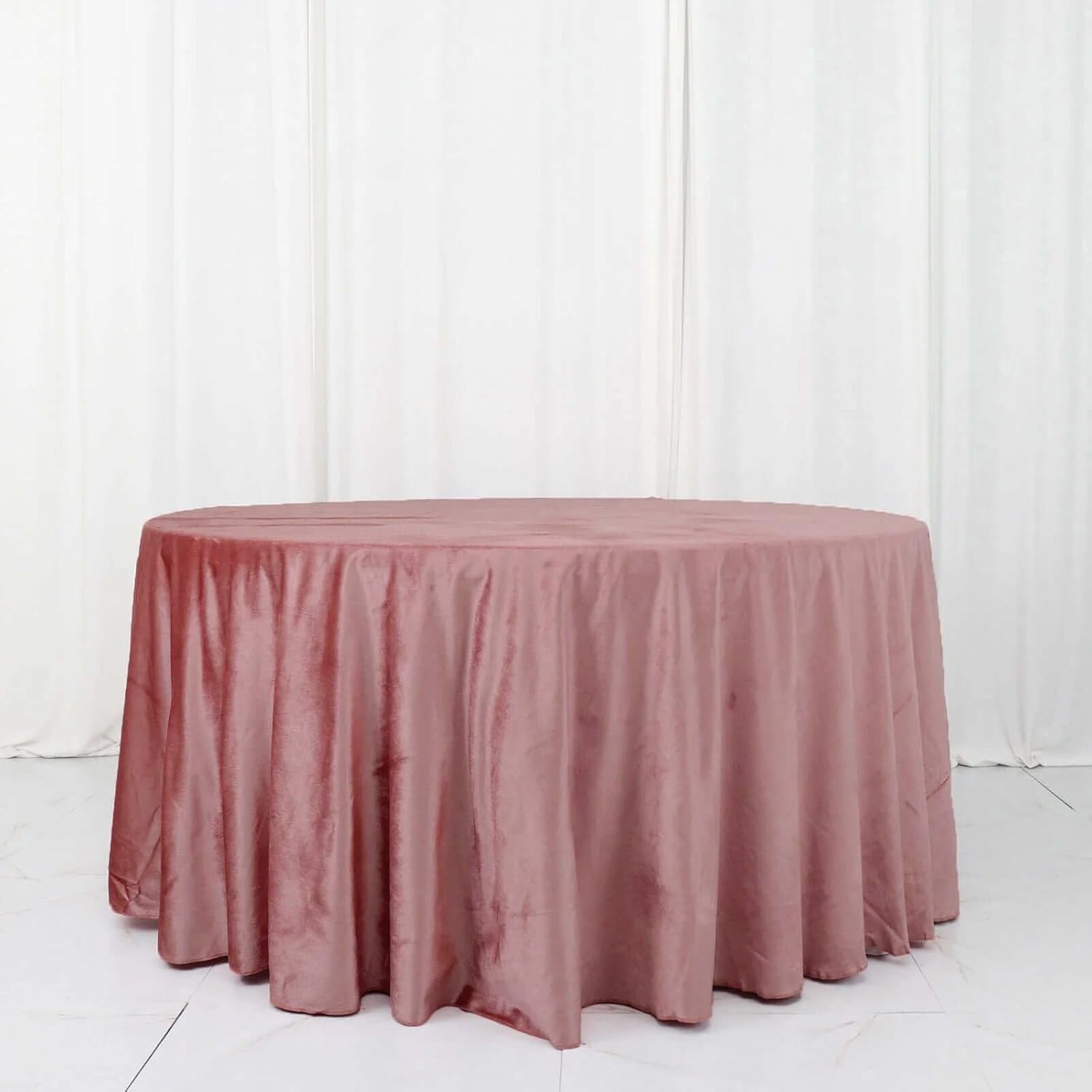 Royal Velvet Tablecloth - DUSTY ROSE -  Luxurious Round Table Cover  for Weddings, Parties, Baby Showers and Events. Choose Size Below