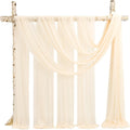 Backdrop Chiffon Curtains 20' x 20' Ft - CHAMPAGNE - 4 Panels Chiffon Backdrop Curtain Sheer Curtains Wedding Arch Draping Fabric for Parties
