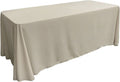 90" - LT SILVER - Rectangular Polyester Poplin Washable Tablecloth, Stain and Wrinkle Resistant Table Cover Fabric Table Cloth for Dinning, Kitchen, Party