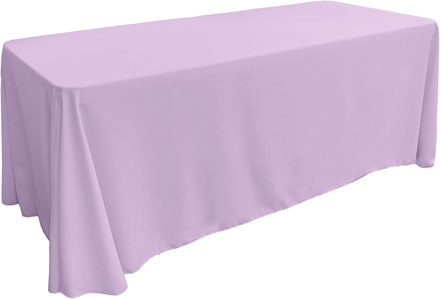 90" - LILAC - Rectangular Polyester Poplin Washable Tablecloth, Stain and Wrinkle Resistant Table Cover Fabric Table Cloth for Dinning, Kitchen, Party
