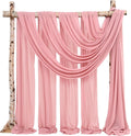 Backdrop Chiffon Curtains 20' x 20' Ft - DUSTY ROSE - 4 Panels Chiffon Backdrop Curtain Sheer Curtains Wedding Arch Draping Fabric for Parties