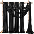 Backdrop Chiffon Curtains 20' x 20' Ft - BLACK - 4 Panels Chiffon Backdrop Curtain Sheer Curtains Wedding Arch Draping Fabric for Parties