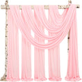 Backdrop Chiffon Curtains 20' x 20' Ft - PINK - 4 Panels Chiffon Backdrop Curtain Sheer Curtains Wedding Arch Draping Fabric for Parties