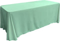 90" - MINT - Rectangular Polyester Poplin Washable Tablecloth, Stain and Wrinkle Resistant Table Cover Fabric Table Cloth for Dinning, Kitchen, Party