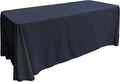 90" - NAVY - Rectangular Polyester Poplin Washable Tablecloth, Stain and Wrinkle Resistant Table Cover Fabric Table Cloth for Dinning, Kitchen, Party