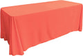 90" - CORAL - Rectangular Polyester Poplin Washable Tablecloth, Stain and Wrinkle Resistant Table Cover Fabric Table Cloth for Dinning, Kitchen, Party