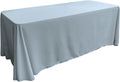 90" - LT BLUE - Rectangular Polyester Poplin Washable Tablecloth, Stain and Wrinkle Resistant Table Cover Fabric Table Cloth for Dinning, Kitchen, Party