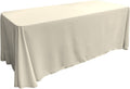 90" - IVORY - Rectangular Polyester Poplin Washable Tablecloth, Stain and Wrinkle Resistant Table Cover Fabric Table Cloth for Dinning, Kitchen, Party