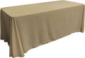 90" - TAUPE - Rectangular Polyester Poplin Washable Tablecloth, Stain and Wrinkle Resistant Table Cover Fabric Table Cloth for Dinning, Kitchen, Party