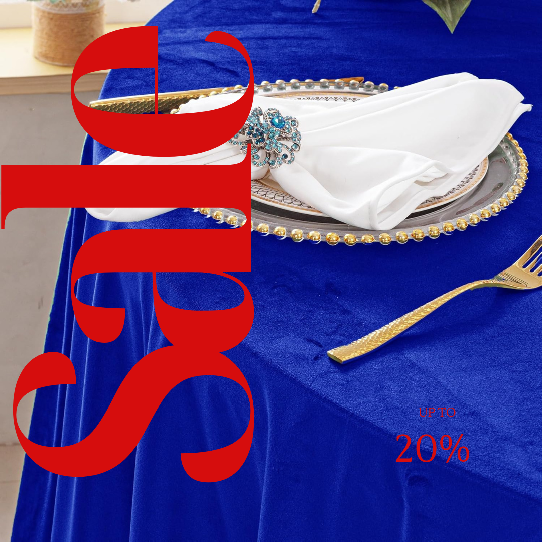 Royal Velvet Tablecloth - ROYAL BLUE -  Luxurious Round Table Cover  for Weddings, Parties, Baby Showers and Events. Choose Size Below