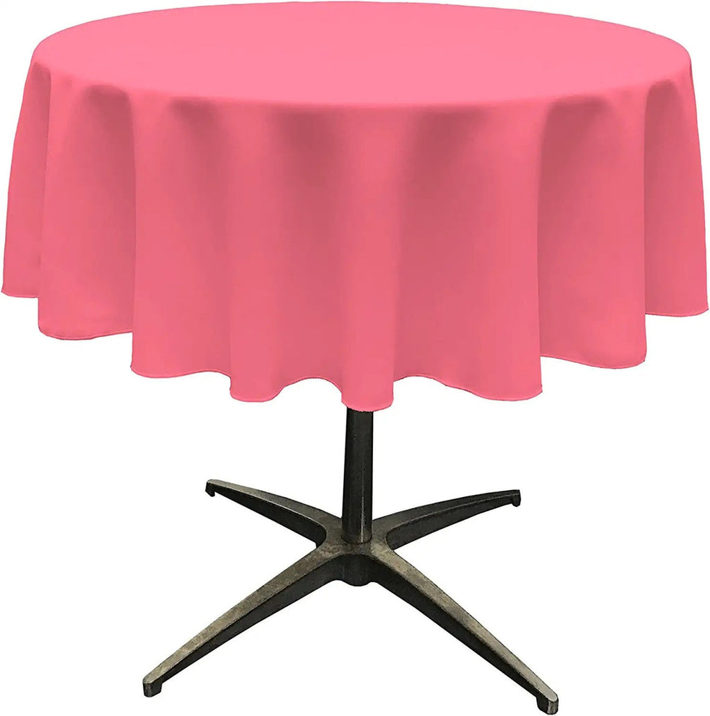 48" - Round Polyester Poplin Washable Tablecloth, Stain and Wrinkle Resistant Table Cover, Fabric Table Cloth for Dinning, Kitchen, Party