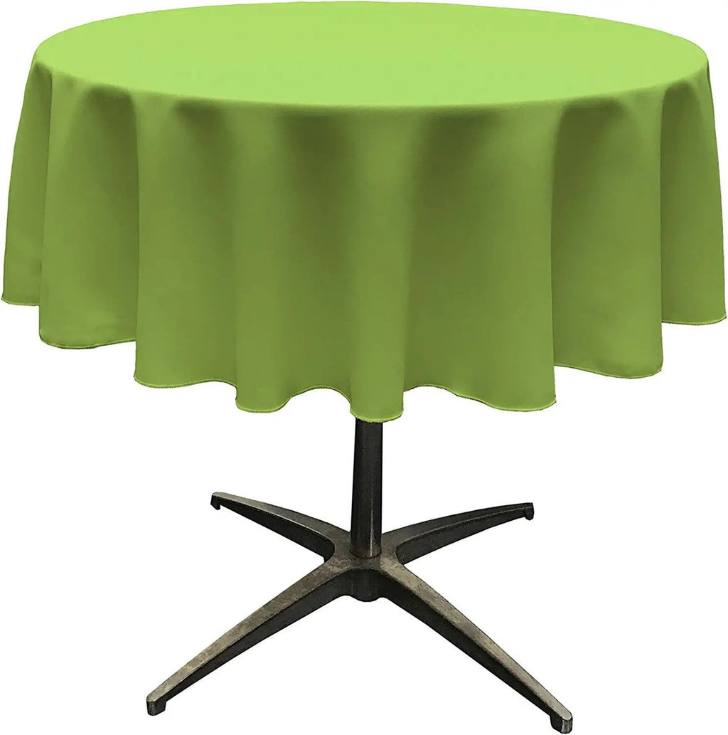 51" - Round Polyester Poplin Washable Tablecloth, Stain and Wrinkle Resistant Table Cover, Fabric Table Cloth for Dinning, Kitchen, Party