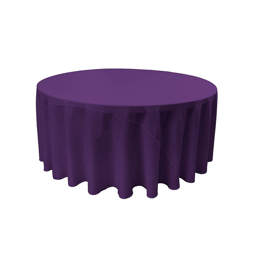 120" Round Polyester Poplin Washable Tablecloth, Stain and Wrinkle Resistant Table Cover, Fabric Table Cloth for Dinning, Kitchen, Party