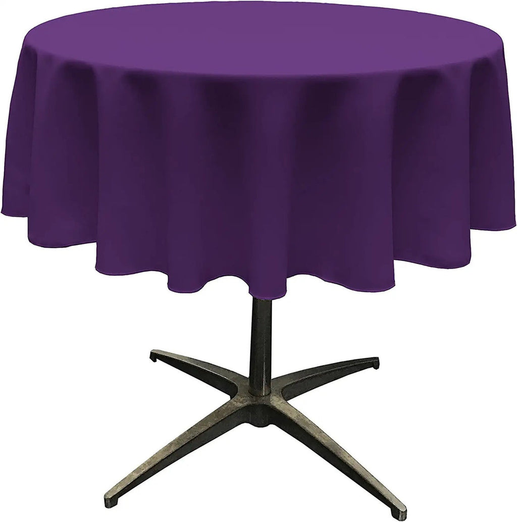 36" - Round Polyester Poplin Washable Tablecloth, Stain and Wrinkle Resistant Table Cover, Fabric Table Cloth for Dinning, Kitchen, Party