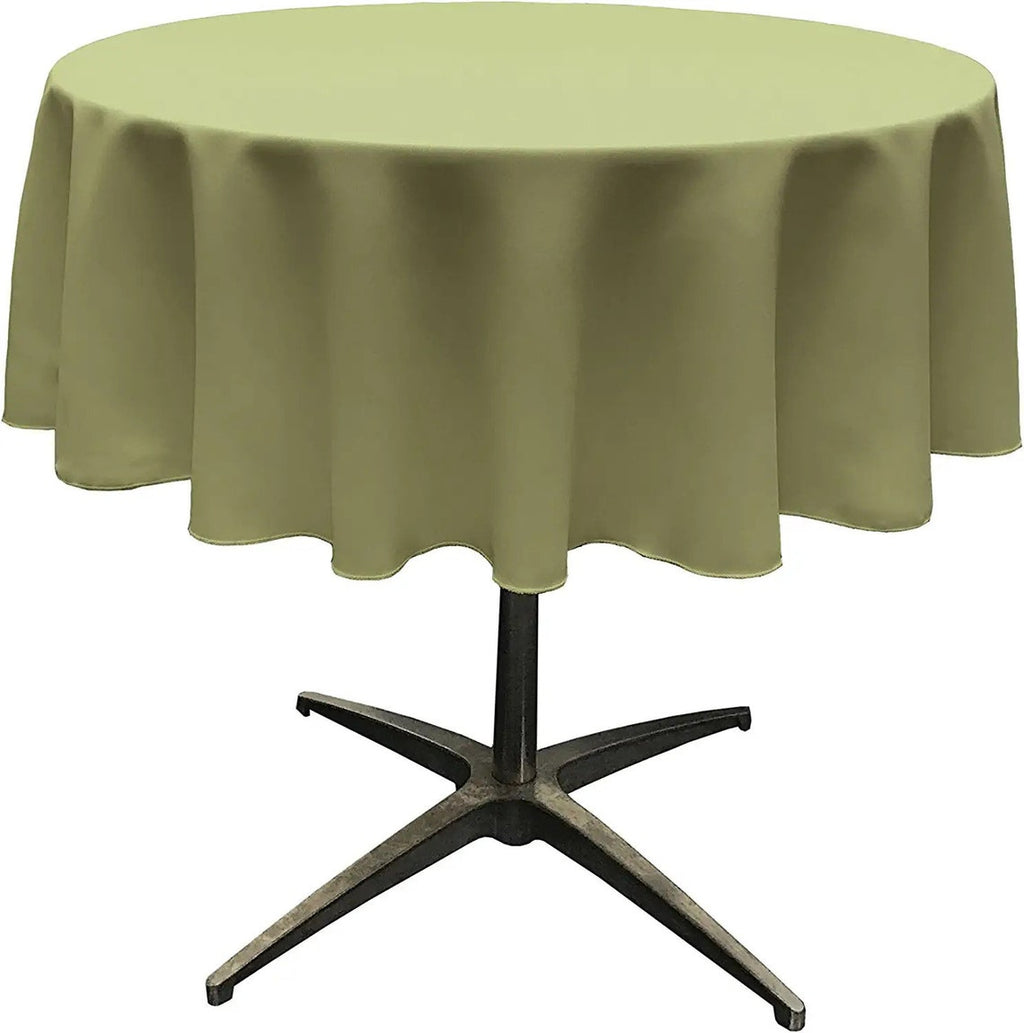 36" - Round Polyester Poplin Washable Tablecloth, Stain and Wrinkle Resistant Table Cover, Fabric Table Cloth for Dinning, Kitchen, Party