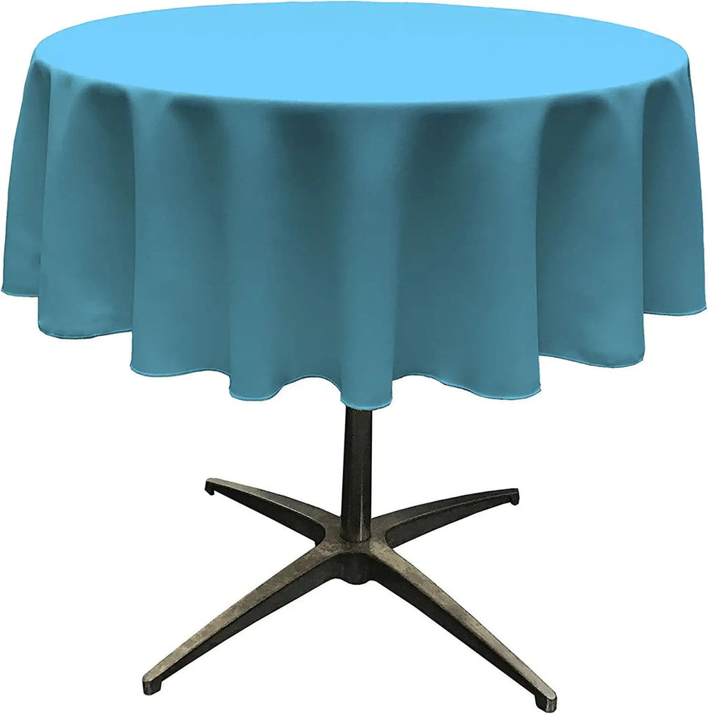 42" - Round Polyester Poplin Washable Tablecloth, Stain and Wrinkle Resistant Table Cover, Fabric Table Cloth for Dinning, Kitchen, Party