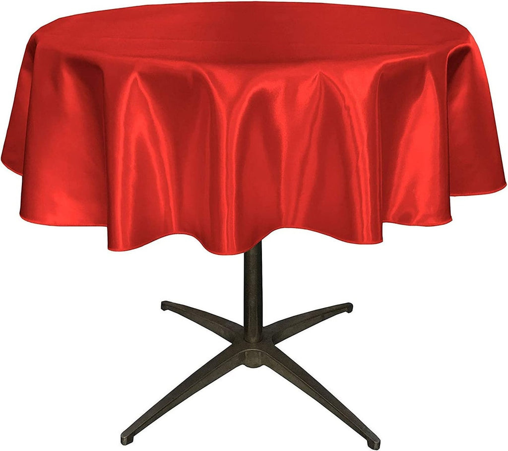 51" - Round Bridal Satin Table Overlay, for Small Coffee Table Stain and Wrinkle Resistant Table Cover,Fabric Table Cloth for Dinning, Party