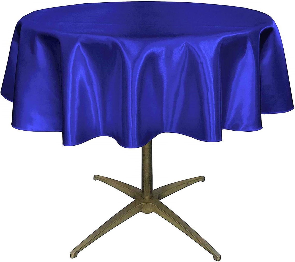 48" - Round Bridal Satin Table Overlay, for Small Coffee Table Stain and Wrinkle Resistant Table Cover,Fabric Table Cloth for Dinning, Party