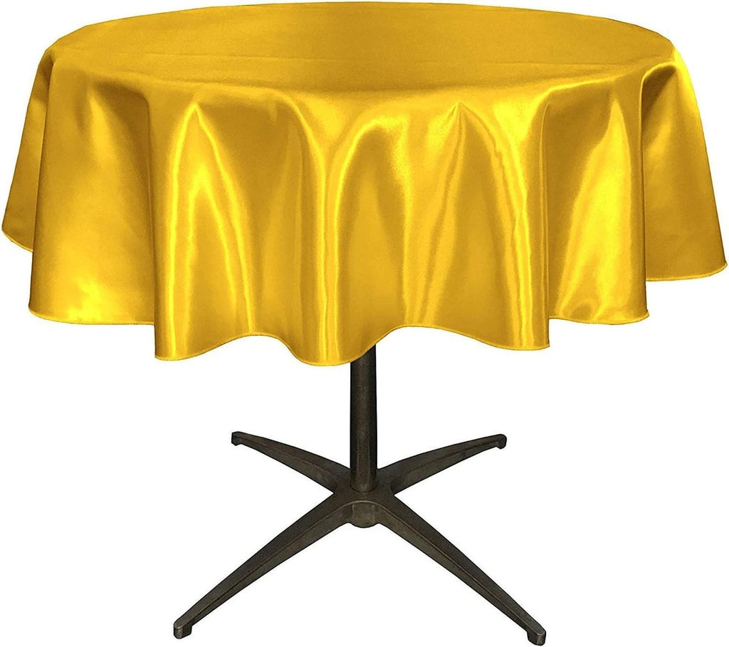 51" - Round Bridal Satin Table Overlay, for Small Coffee Table Stain and Wrinkle Resistant Table Cover,Fabric Table Cloth for Dinning, Party