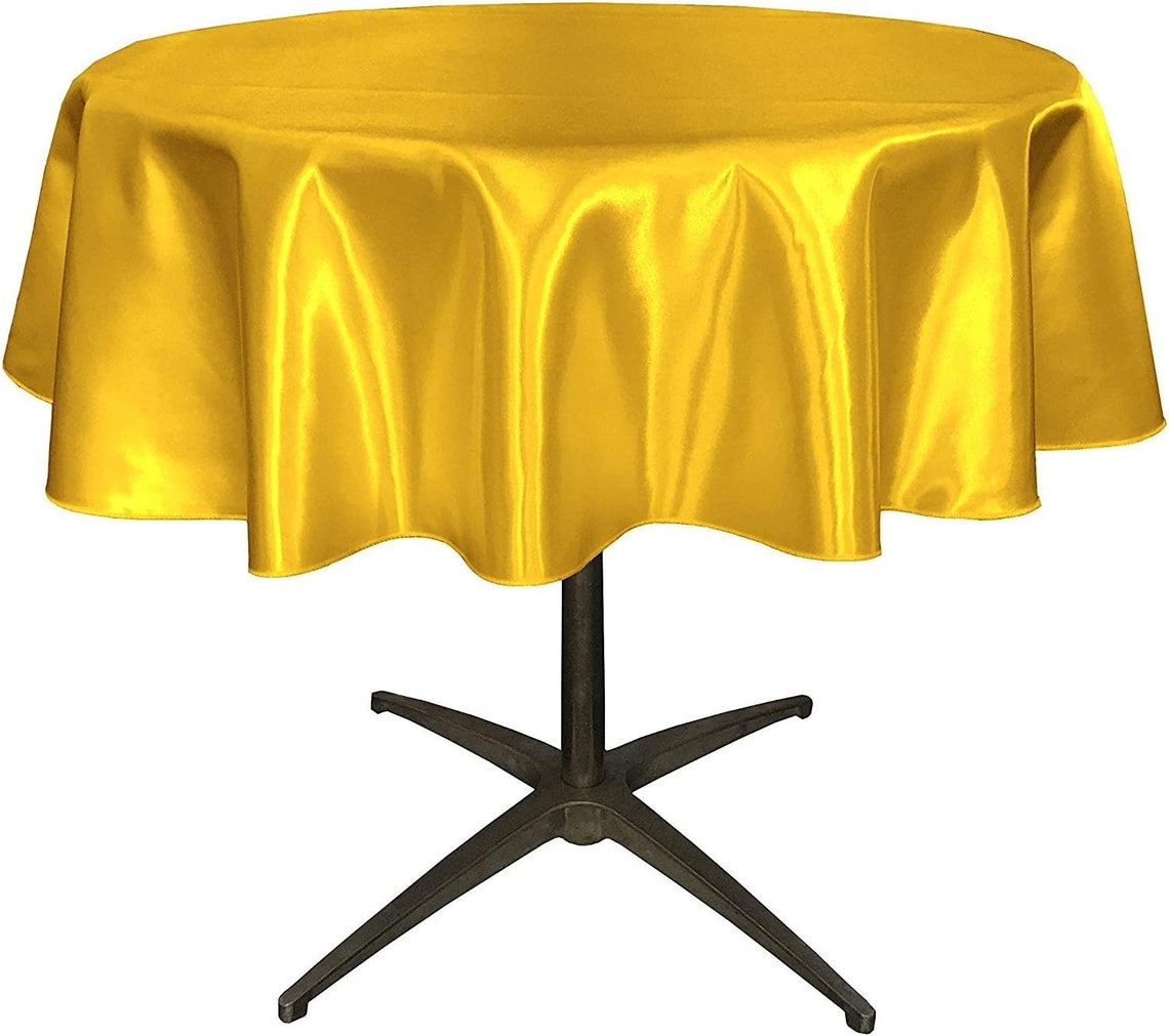54" - Round Bridal Satin Table Overlay, for Small Coffee Table Stain and Wrinkle Resistant Table Cover,Fabric Table Cloth for Dinning, Party