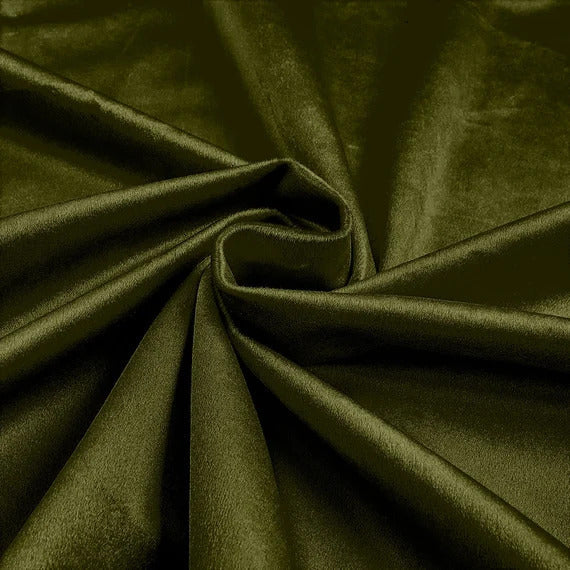 Royal Velvet Tablecloth - DK OLIVE -  Luxurious Round Table Cover  for Weddings, Parties, Baby Showers and Events. Choose Size Below