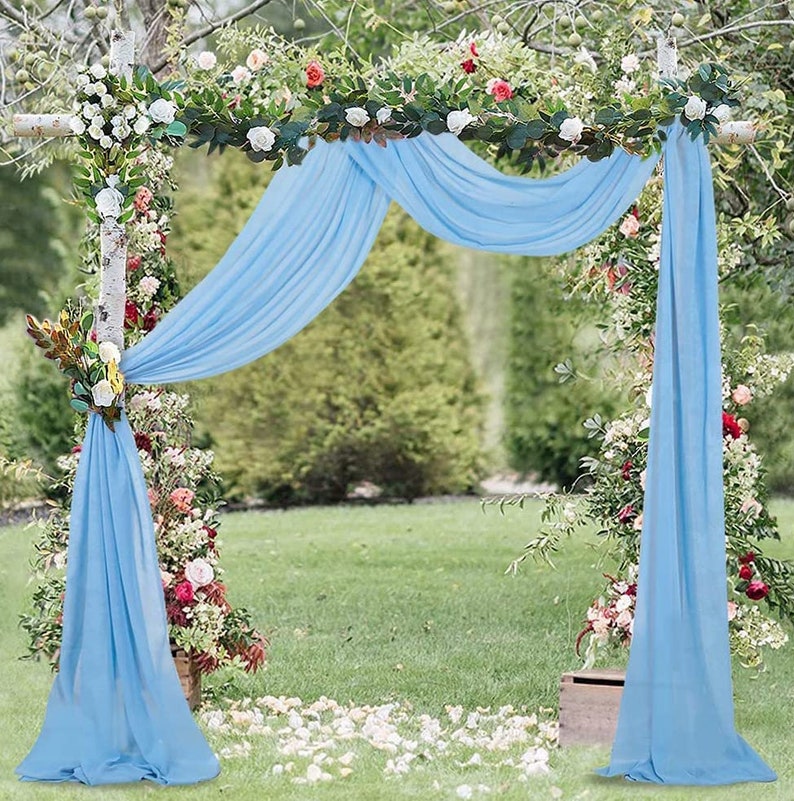 Chiffon Wedding Arch Draping Fabric 2 Panels 6 Yards Wedding Arches for Ceremony Outdoor 58''x18ft Long Chiffon Drapery Tulle for Wed