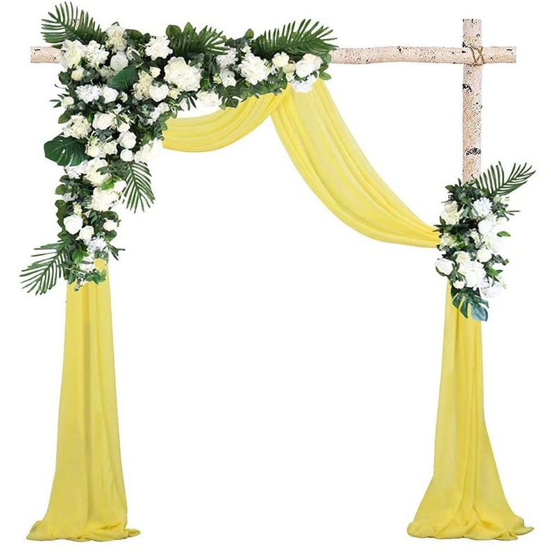 Chiffon Wedding Arch Draping Fabric 2 Panels 6 Yards Wedding Arches for Ceremony Outdoor 29''x18ft Long Chiffon Drapery Tulle for Wed