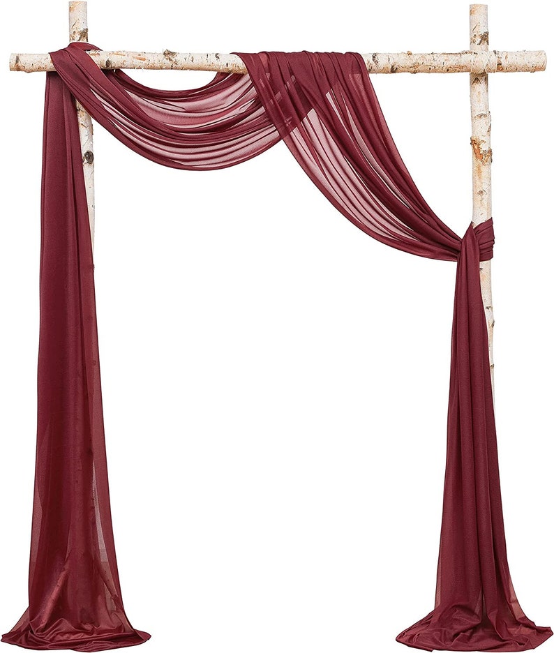 Chiffon Wedding Arch Draping Fabric 2 Panels 6 Yards Wedding Arches for Ceremony Outdoor 29''x18ft Long Chiffon Drapery Tulle for Wed