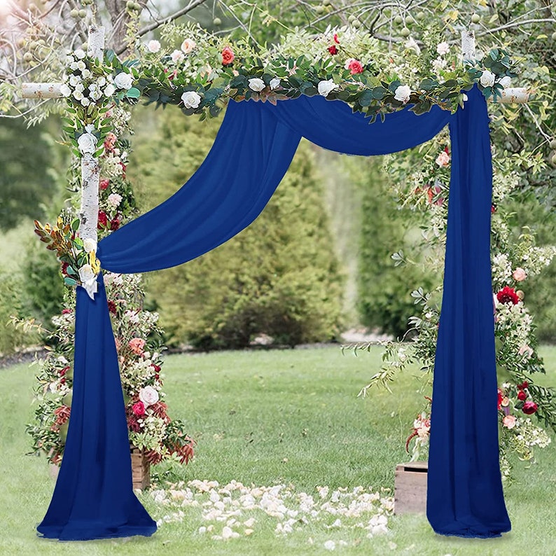 Chiffon Wedding Arch Draping Fabric 2 Panels 6 Yards Wedding Arches for Ceremony Outdoor 58''x18ft Long Chiffon Drapery Tulle for Wed