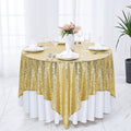 Square Sequin Tablecloth - GOLD - Glitter Tablecloth for Bridal Shower Decorations, Birthday, Wedding, Dessert, Banquet