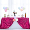 Fuchsia Glitz Sequin Rectangular Tablecloth / Table Covers Decorations for Birthday Party Supplies Event Wedding Table Skirt Decor