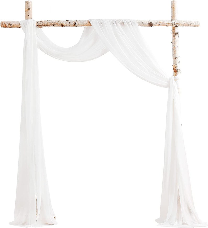 Chiffon Wedding Arch Draping Fabric 2 Panels 6 Yards Wedding Arches for Ceremony Outdoor 58''x18ft Long Chiffon Drapery Tulle for Wed