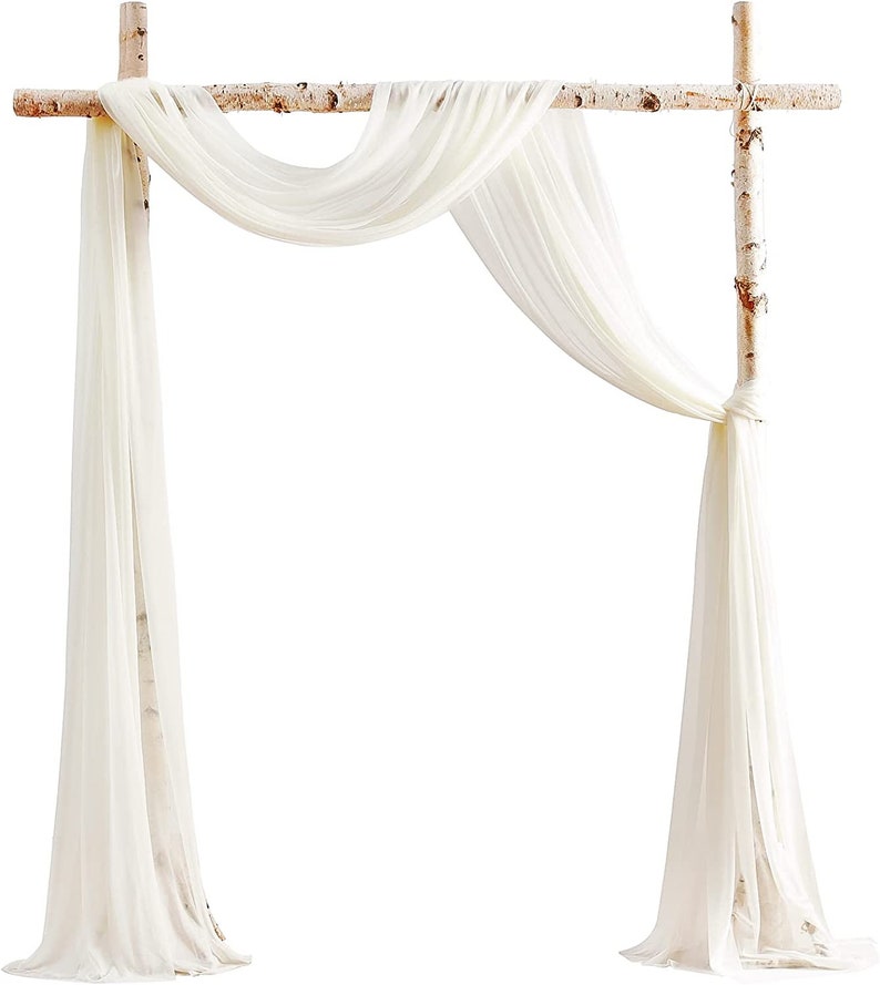 Chiffon Wedding Arch Draping Fabric 2 Panels 6 Yards Wedding Arches for Ceremony Outdoor 58''x18ft Long Chiffon Drapery Tulle for Wed