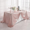 90" Sequin Tablecloth Rectangular Glitter Table Cloths for Birthday Wedding Bridal Baby Shower Party Decorations Rose Gold
