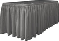 14-Foot by 29-Inch - Poplin Table Skirt for Rectangle Tables, Pleat Fabric for Wedding Banquet Trade Show, 14-Foot by 29-Inch Charcoal