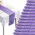 12 Pack - 12" X 90" Inch Sequin Table Runner Glitter Dining Runner for Birthday Wedding Engagement Bridal Baby Shower Bachelorette Lavender