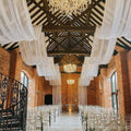 WHITE - Ceiling Drapes Wedding Arch Draping 5FTx20FT Chiffon Curtains 2 Panels Tent Drapes for Events Sheer Backdrop Drapes Wedding Arch