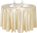 CHAMPAGNE - Round Satin Tablecloth Overlay Table Cover Smooth Table Decor Tablecloth for Holiday Dinner Wedding Banquet Table Decoration