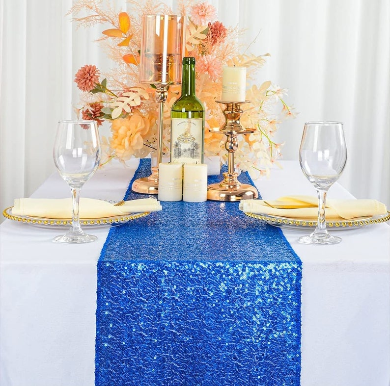 4 Pack -- ROYAL - Sequin Table Runner Baby Shower Table Runner for Parties Wedding Table Runner Bridal Shower Birthday Event Table Decor