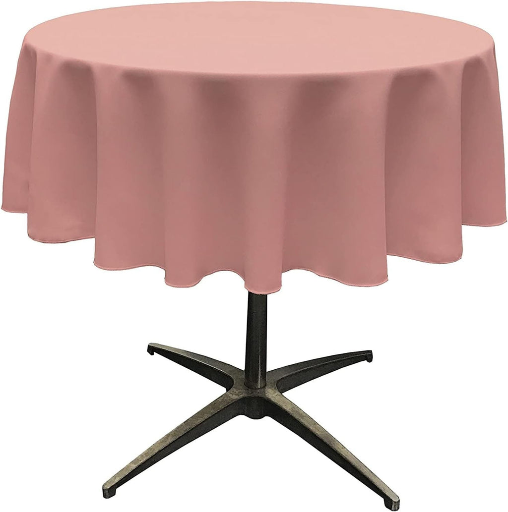 DUSTYROSE - Polyester Poplin Washable Round Tablecloth, Wrinkle Resistant Table Cover Fabric Table Cloth for Dinning, Kitchen, Party,Holiday