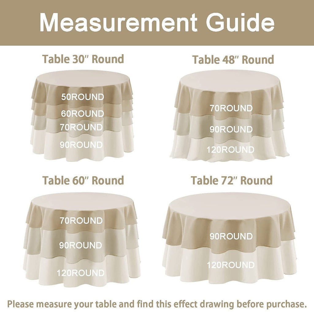 DK YELLOW - Polyester Poplin Washable Round Tablecloth, Stain Wrinkle Resistant Table Cover 120", Fabric Table Cloth Dinning, Kitchen, Party