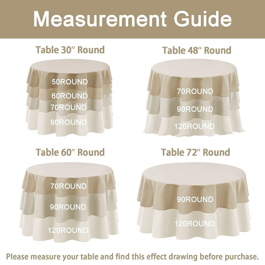 TEAL - Polyester Poplin Washable Round Tablecloth, Stain Wrinkle Resistant Table Cover 120", Fabric Table Cloth Dinning, Kitchen, Party