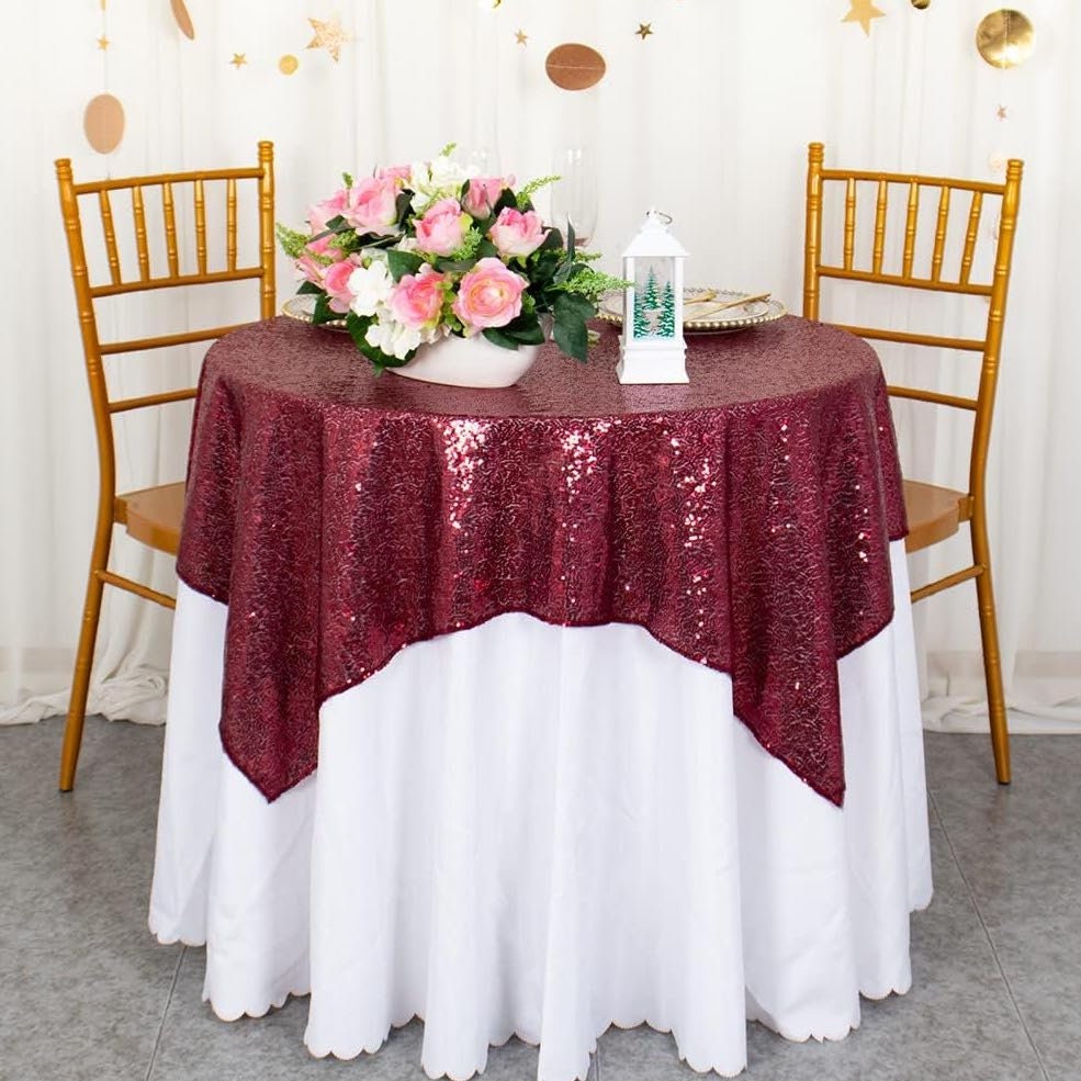 SEQUIN - Sequin Tablecloth - Sequin Overlay Glitter Table Cover Dinning Table Linen for Party Event Decoration Birthday. 13 Colors Available