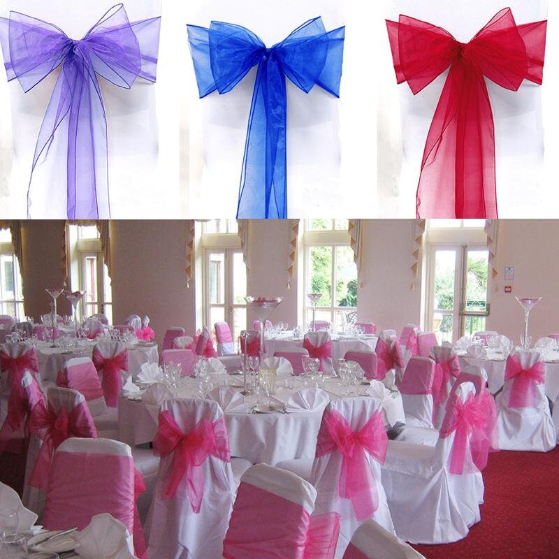NAVY BLUE - Chair Sashes Bows for Wedding Reception Event Banquets Chair Decoration, Dinning Chair Cover Sash Ribbon Tie Back Party Supplies