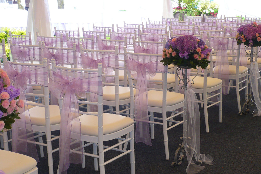 EGGPLANT - Chair Sashes Bows for Wedding Reception Event Banquets Chair Decoration, Dinning Chair Cover Sash Ribbon Tie Back Party Supplies