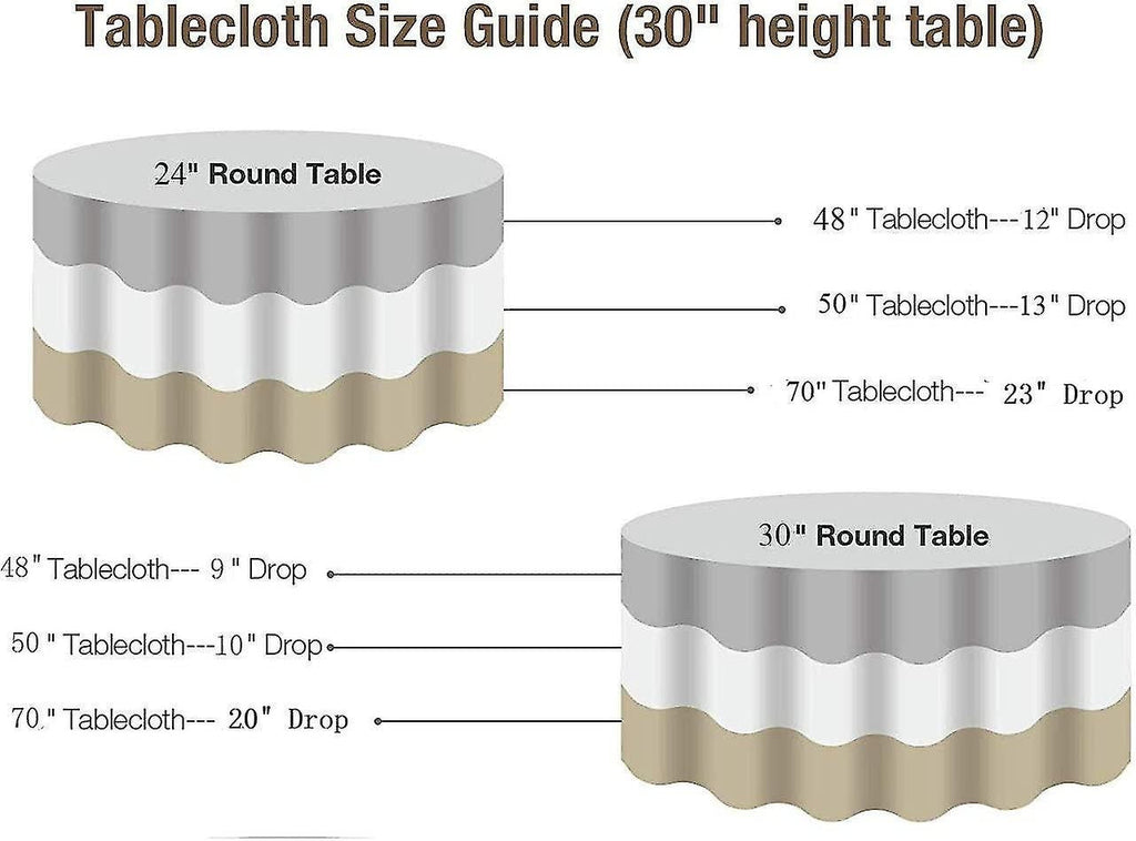 SILVER - Polyester Poplin Washable Round Tablecloth, Wrinkle Resistant Table Cover Fabric Table Cloth for Dinning, Kitchen, Party, Holiday
