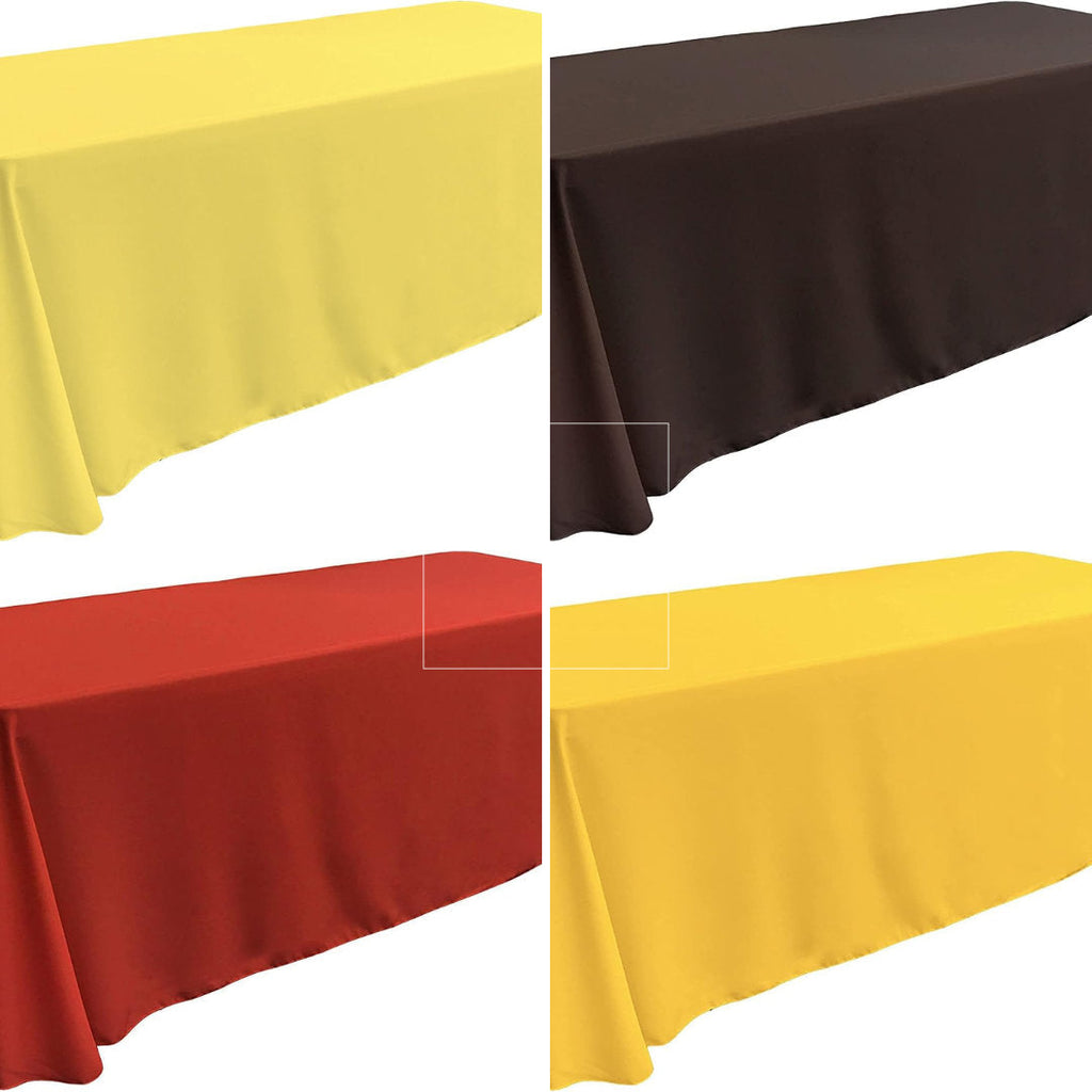 90" x 156" Polyester Poplin Washable Rectangular Tablecloth, Table Cover Fabric Cloth for Dinning, Kitchen, Party. 27 Colors Available