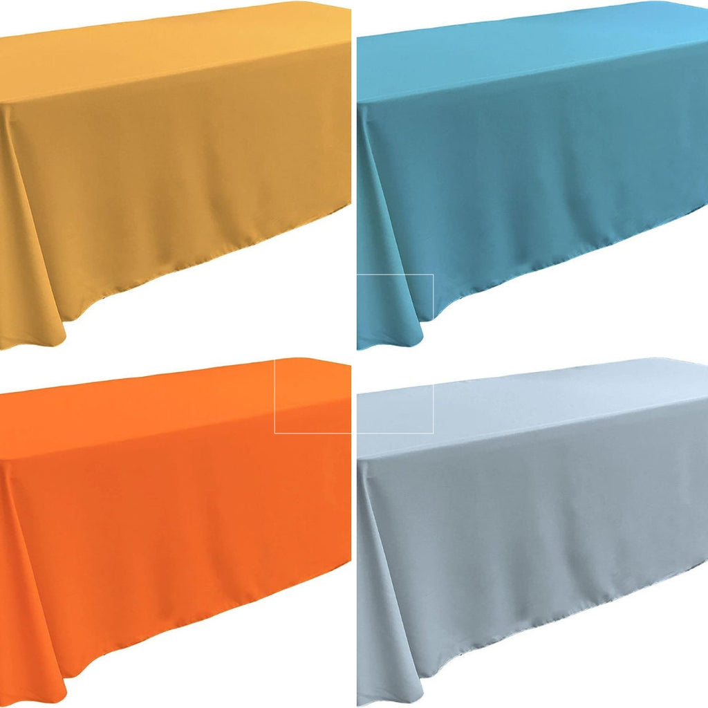 108" x 120" Polyester Poplin Washable Rectangular Tablecloth, Table Cover Fabric Cloth for Dinning, Kitchen, Party. 27 Colors Available