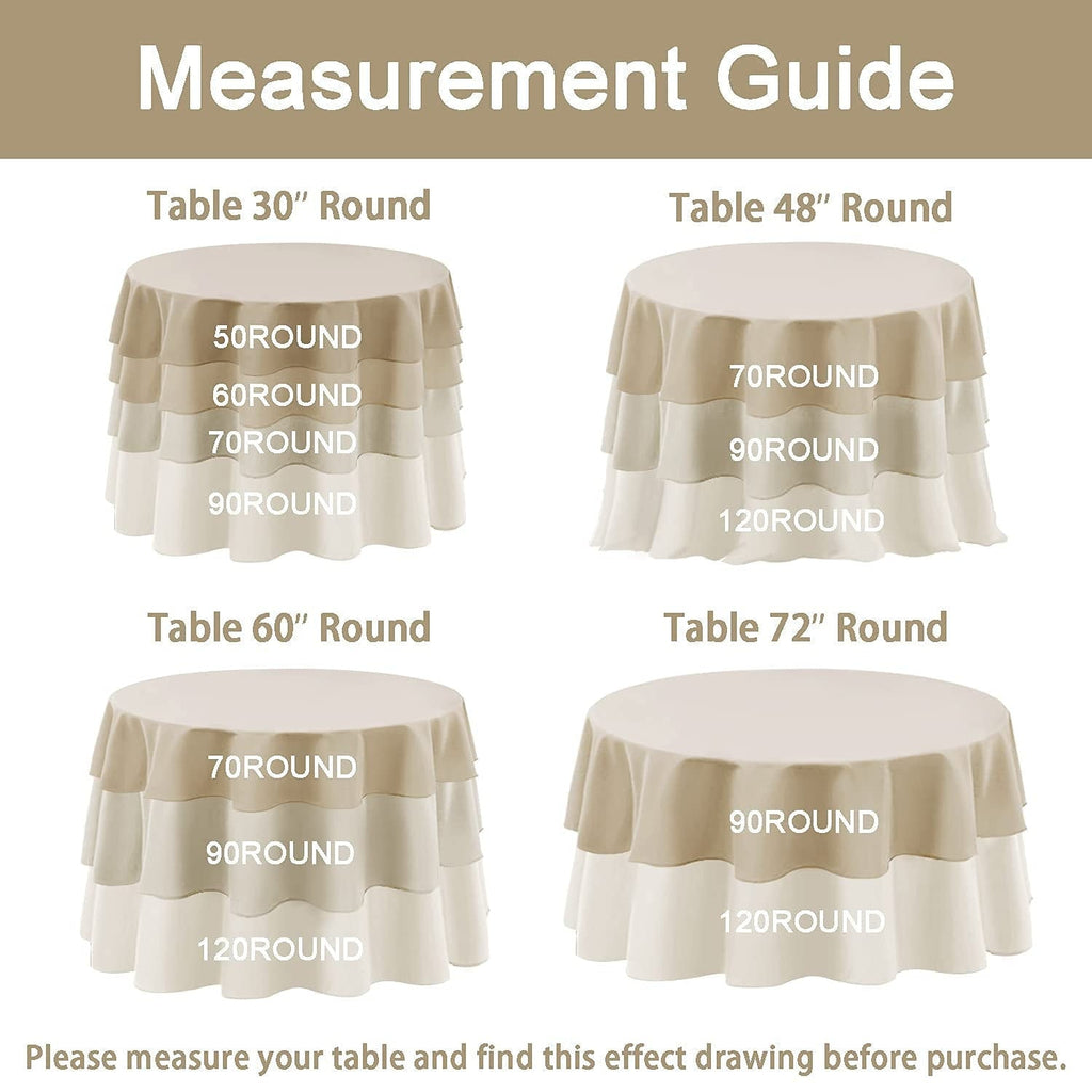ORANGE -12 PACK Polyester Poplin Washable Round Tablecloth, Stain Wrinkle Resistant Table Cover 120", Fabric Table Cloth Dinning, Kitchen